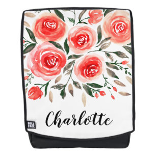 Sac À Dos Illustration de l'aquarelle rose élégant Roses