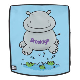 Sac À Dos Illustration de saut en hippo mignon