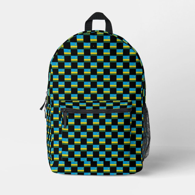 Sac À Dos Imprimé à damiers Motif du drapeau rwandais (Recto)