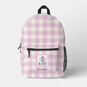 Sac À Dos Imprimé Abeille blanche plaid classique rose