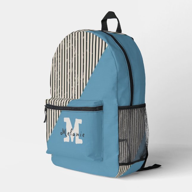 Sac À Dos Imprimé Abstract  aesthetic minimal trendy Monogram  (Coin arrière droit)