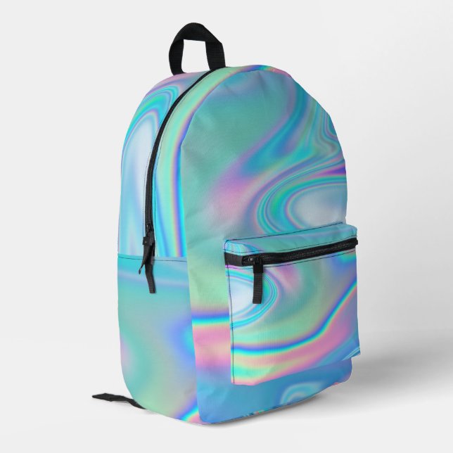 Sac À Dos Imprimé Abstrait arc-en-ciel holographique (Coin arrière gauche)