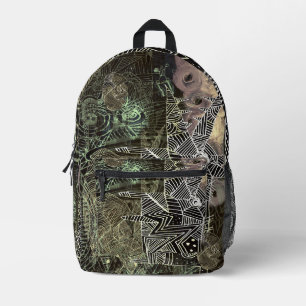Sac À Dos Imprimé abstrait avec le loup