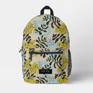 Sac À Dos Imprimé Abstrait Botanique Bohème Pastel Vert Bleu