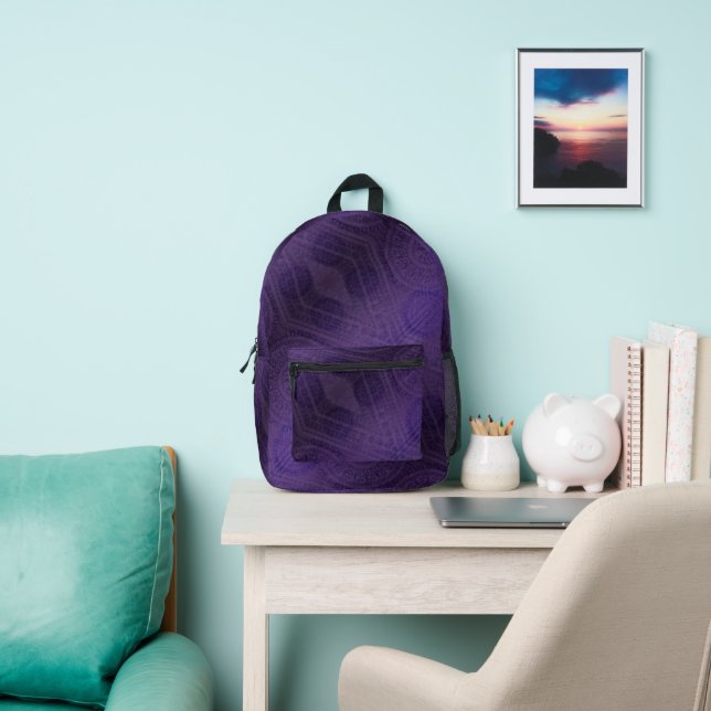 Sac À Dos Imprimé Acceptation | Médaillons de méditation violette (Insitu)
