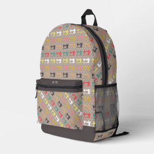 Sac À Dos Imprimé Aimer Coudre Brown