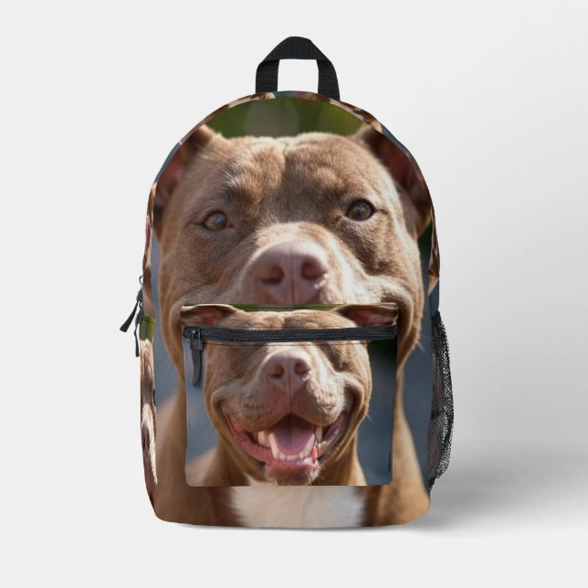 Sac À Dos Imprimé Ajouter une Personnaliser photo Pit Bull (Recto)