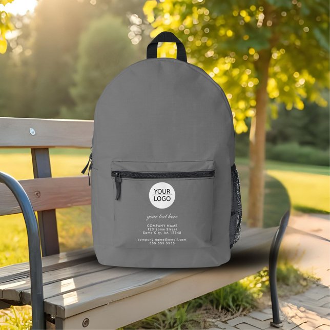 Sac À Dos Imprimé Ajouter votre logo personnalisé Société Grey de te (Créateur téléchargé)