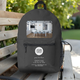Sac À Dos Imprimé Ajouter votre logo personnalisé Texte gris photo d