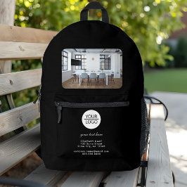 Sac À Dos Imprimé Ajouter votre logo personnalisé Texte noir photo s