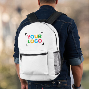 Sac À Dos Imprimé Ajoutez Votre Logo Marque Simple Blanc