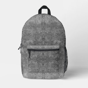 Sac À Dos Imprimé Alligator gris Motif en cuir