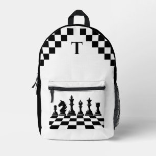 Sac À Dos Imprimé Amateurs d'échecs personnalisés noir et blanc