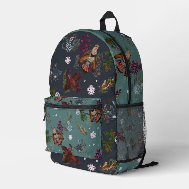 Sac À Dos Imprimé American Winter Birds Motif des bois (Coin arrière droit)