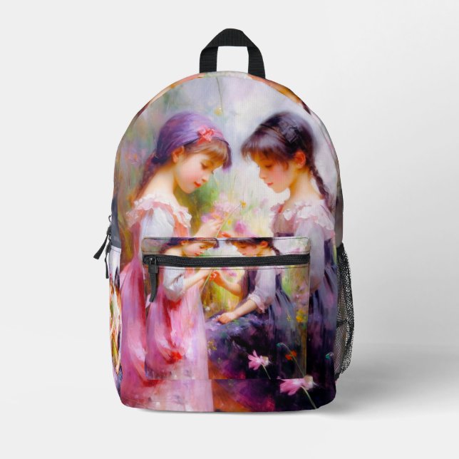 Sac À Dos Imprimé Amis et fleurs (Recto)