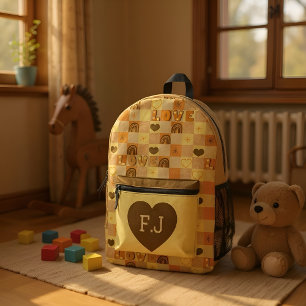 Sac À Dos Imprimé Amour et arc-en-ciel jaune