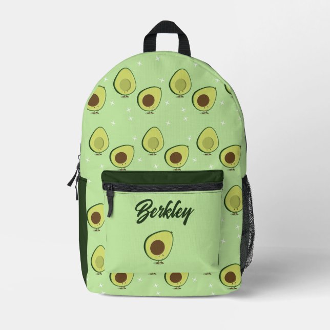 Sac À Dos Imprimé Amusant Cute de nourriture Avocado Nom des enfants (Recto)