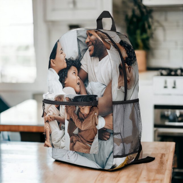 Sac À Dos Imprimé Amusez votre photo collage modèle 7 photos (Fun your photo collage template 7 photos printed backpack)