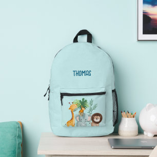 Sac À Dos Imprimé Animaux de Safari École Enfants 