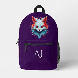 Sac À Dos Imprimé Anime Imaginaire Chat Purple Initiales Mystiques
