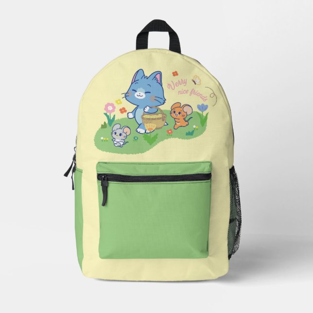 Sac À Dos Imprimé Anime Tom, Jerry et Tuffy Picnic (Recto)
