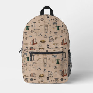 Sac À Dos Imprimé Antique Ingénierie Mécanique Motif scientifique