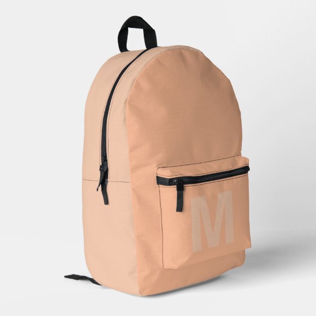 Sac À Dos Imprimé Apricot de pêche tendance avec nom Monogram (Coin arrière gauche)