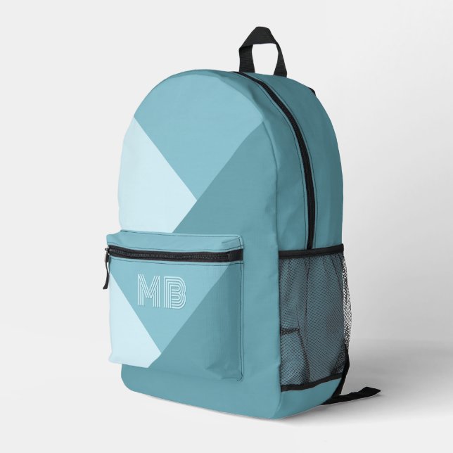 Sac À Dos Imprimé Aqua Turquoise Green Seafoam Ocean Blue (Coin arrière droit)
