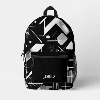 Sac À Dos Imprimé Aquarelle blanche noire Motif en encre personnalis