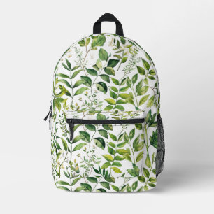 Sac À Dos Imprimé Aquarelle Botanique Vert feuilles