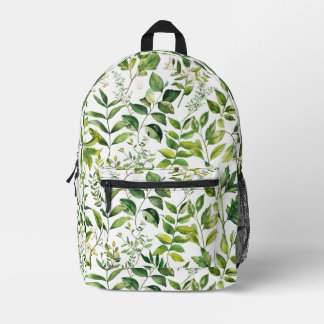 Sac À Dos Imprimé Aquarelle Botanique Vert feuilles