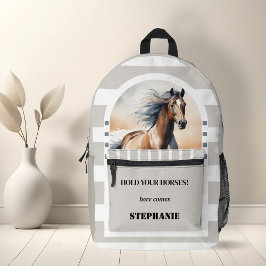 Sac À Dos Imprimé Aquarelle Cheval Tan Moderne