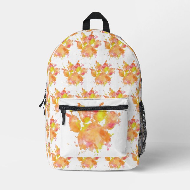 Sac À Dos Imprimé Aquarelle Empreinte de patte de chien (Recto)