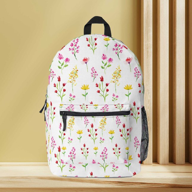 Sac À Dos Imprimé Aquarelle fleur sauvage Florale Motif Fleurs migno (Créateur téléchargé)