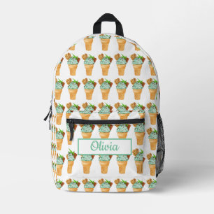 Sac À Dos Imprimé Aquarelle Mint Chocolat Crème glacée Personnalisée