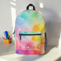 Aquarelle Pastel Rainbow Cute Monogram