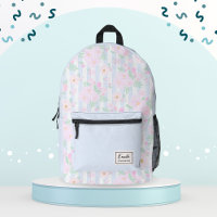 Aquarelle rose chic Floral & rayures Monogramme