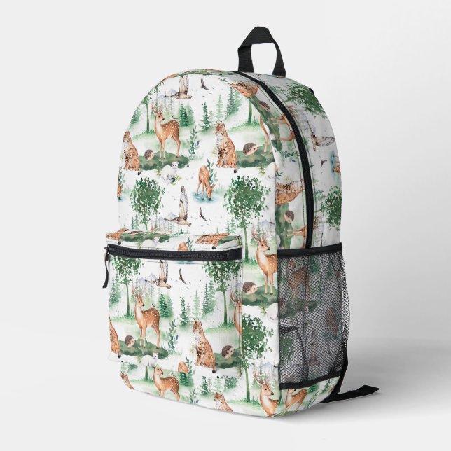 Sac À Dos Imprimé Aquarelle Woodland Baby Motif animal (Coin arrière droit)