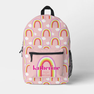 Sac À Dos Imprimé Arc-en-ciel avec nuage rose