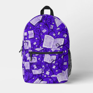 Sac À Dos Imprimé Arrière - plan de livres violets