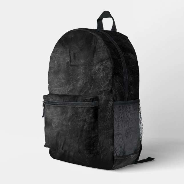 Sac À Dos Imprimé Arrière - plan en cuir noir (Coin arrière droit)
