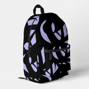 Sac À Dos Imprimé Art Moderne Impressionnant Noir et Lavande