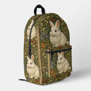 Sac À Dos Imprimé Art nouveau vintage lapin blanc 