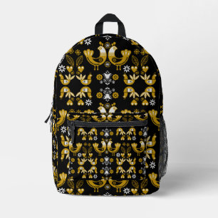 Sac À Dos Imprimé Art populaire scandinave  Oiseaux
