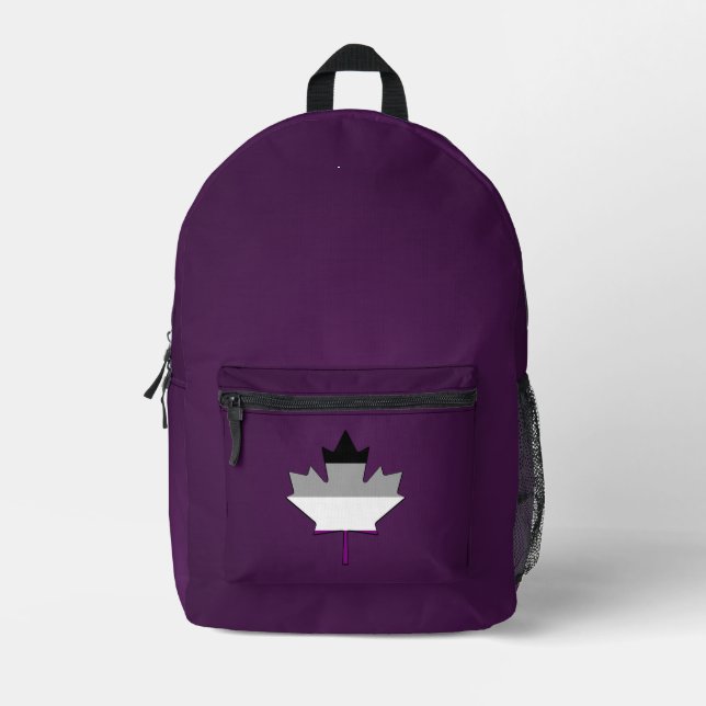 Sac À Dos Imprimé Asexuality pride maple leaf  (Recto)