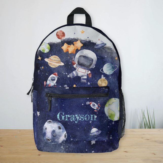 Sac À Dos Imprimé Astronaut personnalisées Planet Galaxy Boys (Personalized Astronaut Planet Galaxy Boys Printed Backpack)