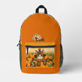 Sac À Dos Imprimé Automne Chat Automne Thème
