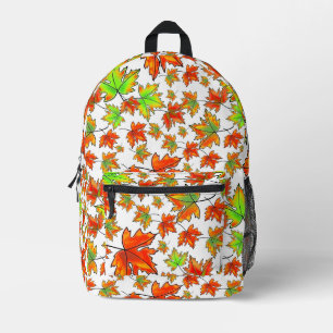 Sac À Dos Imprimé Automne rouge orange feuille érable feuille