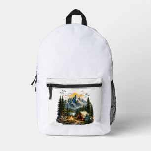 Sac À Dos Imprimé Aventure de camping en montagne Coucher de soleil