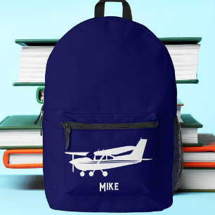 Sac À Dos Imprimé Avion Cessna Cool,Simple,Bleu,Aviation